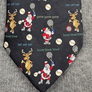 Cape Cod Neckwear Santa Tennis Player Novelty Tie Silk Holiday Whimsical Quirky